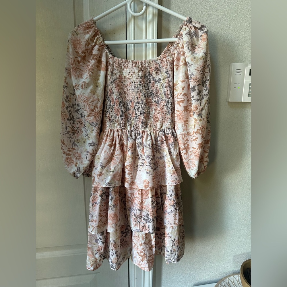 Entro Peach and Ivory Textured Fabric